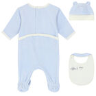 Baby Boys Blue Logo & Animals Babygrows Gift Set, 1, hi-res